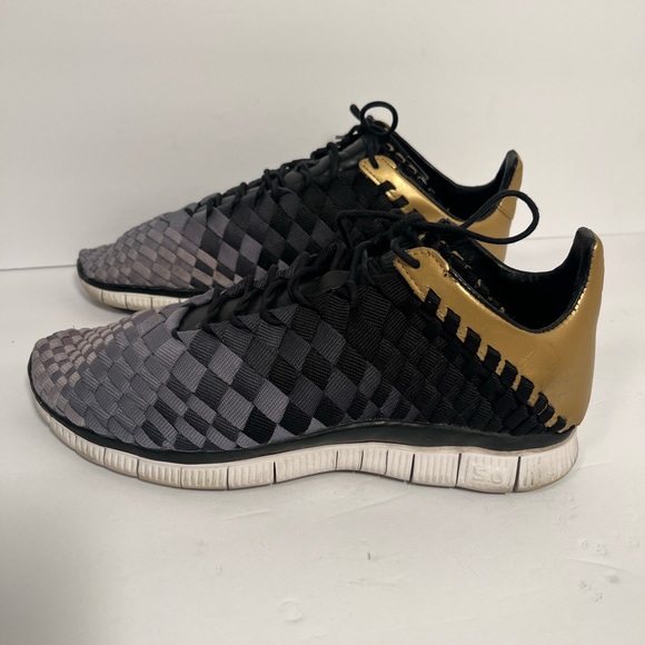 Nike Free Inneva Woven N7 Black Gold Sneaker Shoe 700904-002 Men Sz 11 Rare!!! - Picture 6 of 6